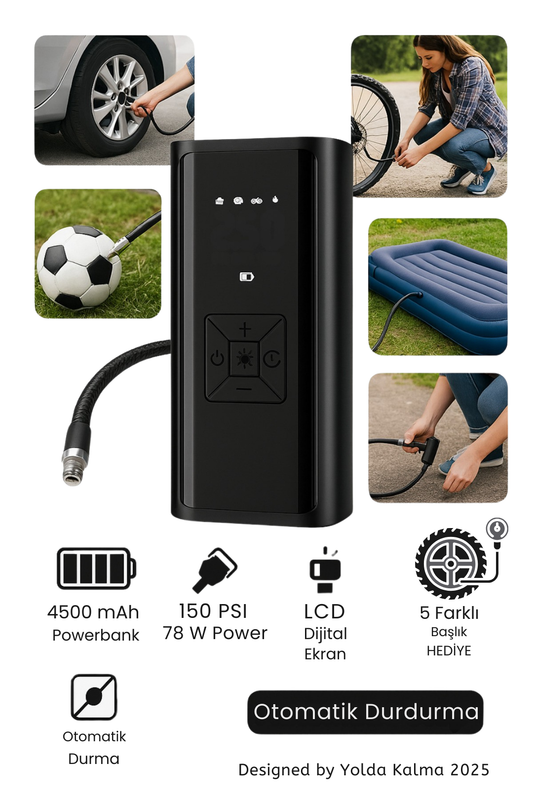 Yolda Kalma™ Otomatik Çok Amaçlı Acil Durum Kompresörü